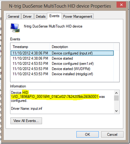 N-trig Device Manager (TouchControl-Events)